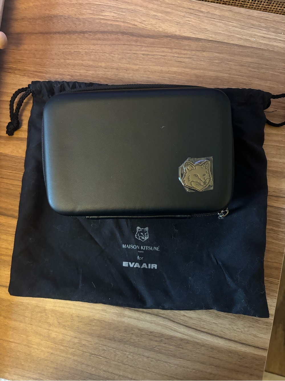 Maison Kitsuné x EVA Air Black Travel Pouch